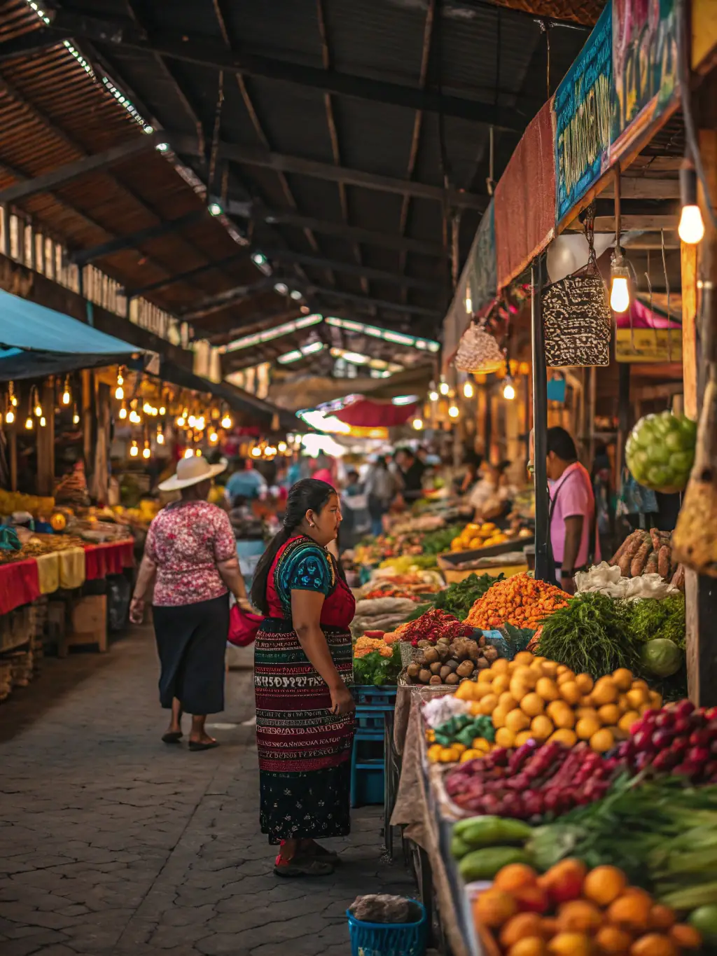 A photograph showcasing a traditional local market organized by AALL, featuring vendors selling regional products, artisanal crafts, and local delicacies.